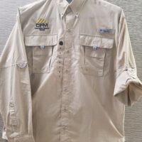 Beige Conservation Federation of Missouri fishing shirt