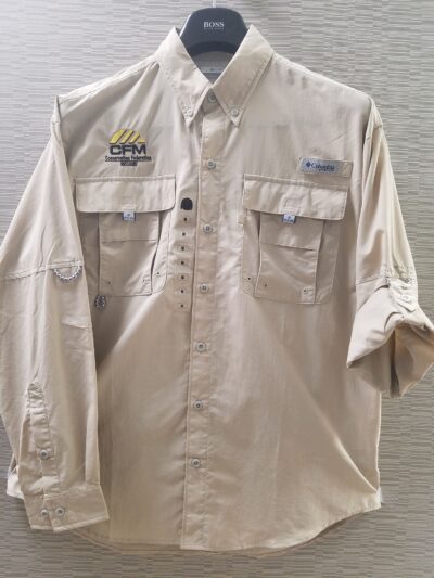 Beige Conservation Federation of Missouri fishing shirt